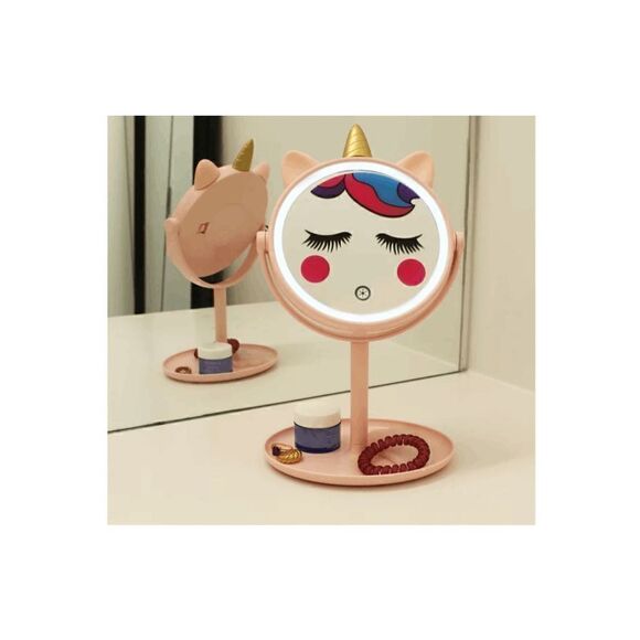 NEW Love Ellie LED Lighted Unicorn Mirror, Pink - Picture 1 of 5
